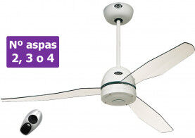 CasaFan Ventilador De Techo Casafan 9413251 Libelle 132 Acrílico Transparente / Blanco