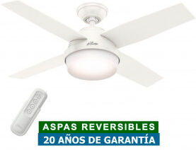 Hunter Ventilador De Techo Hunter Con Luz 50629 Dante Madera Clara/ Blanco 112cm