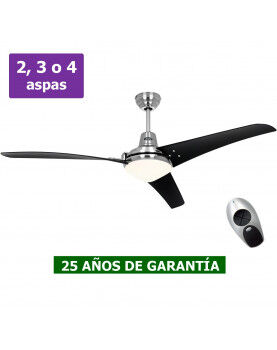 CasaFan Ventilador De Techo Con Luz Casafan 9313211 Mirage Negro/ Cromo Cepillado