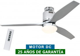 CasaFan Ventilador De Techo Con Luz Casafan 93132314 Aerodynamix Eco 132 Plateado/ Cromo Brillante