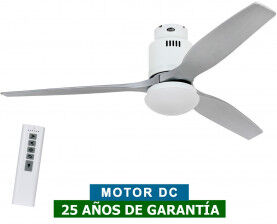 CasaFan Ventilador De Techo Con Luz Casafan 93132324 Aerodynamix Eco 132 Plateado/ Blanco