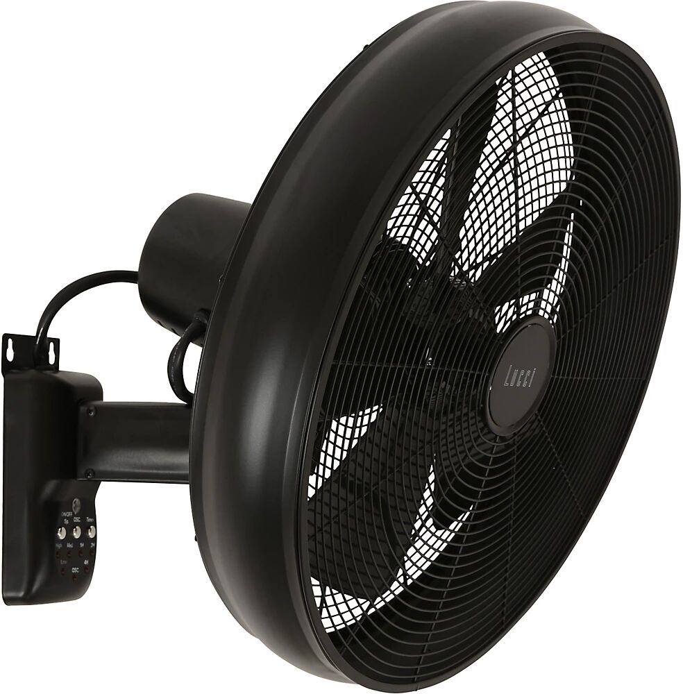 kaiserkraft Ventilador de pared con mando a distancia, H x A x P 460 x 460 x 350 mm, negro