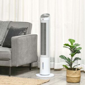 Ventilateur colonne rafraichisseur d'air humidificateur 3 en 1 - puissance 60 W - oscillant, silencieux - timer, 3 modes, 3 vitesses - télécommande incluse - blanc