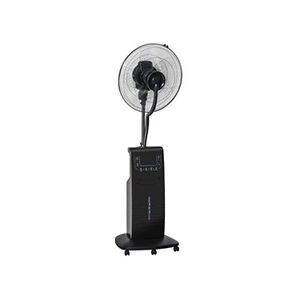 HOMCOM Ventilateur brumisateur sur roulettes - oscillant silencieux 90 W avec télécommande - minuterie 3 modes 3 vitesses - noir - Publicité