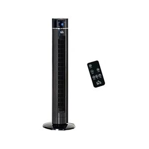 HOMCOM Ventilateur colonne ioniseur 2 en 1 - oscillant silencieux 60W - télécommande, panneau contrôle tactile, timer - 3 modes, 3 vitesses - noir - Publicité