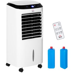 HOMCOM Rafraîchisseur d'air mobile 4 en 1 avec télécommande portable silencieux oscillant 60W - capacité max.réservoir 10L idéal pièces 20 m² max