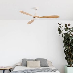 FARO BARCELONA Ventilateur de plafond Poros LED blanc/bois clair - Publicité