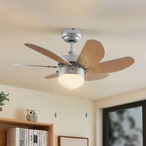 Ventilateur de plafond avec lumière Minja argenté silencieux 78 cm