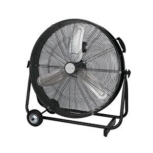 Tarrington House Ventilateur WM6120, métal / aluminium, 75 x 34.5 x 76.5 cm, pales de ventilateur : Ø 60 cm, 3 vitesses, 2 roues, 120 W, noir