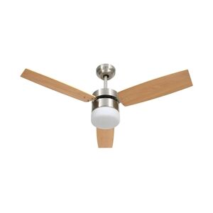 vidaXL Ventilateur de plafond lampe et télécommande 108cm Marron clair vidaXL