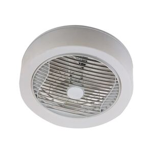 Farelek Ventilateur de Plafond - Plafonnier AIR-LIGHT CROWN - blanc Ø40cm 95W avec couronne d'éclairage LED usage non-intensif FARELEK