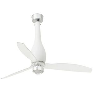 Non communiqué Faro ETERFAN - Ventilateur de plafond transparent à DEL blanc mat avec moteur CC intelligent - Télécommande incluse, 3000K - Publicité