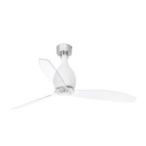 Non communiqué Faro MINI ETERFAN - Ventilateur de plafond blanc mat et transparent avec moteur à courant continu intelligent - Télécommande incluse - Publicité