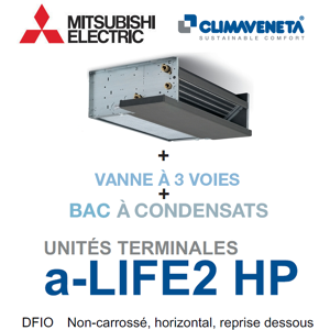 Mitsubishi Ventilo-convecteur Gainable Non-carrosse, horizontal, reprise dessous a-LIFE2 HP 2T DFIO 0302