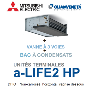 Mitsubishi Ventilo-convecteur Gainable Non-carrossé, horizontal, reprise dessous a-LIFE2 HP 2T DFIO 0302