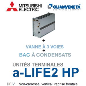 Mitsubishi Ventilo-convecteur Gainable Non-carrosse, vertical, reprise frontale a-LIFE2 HP 2T DFIV 0702