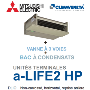 Mitsubishi Ventilo-convecteur Gainable Non-carrosse, horizontal, reprise arriere a-LIFE2 HP 2T DLIO 0302