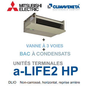 Mitsubishi Ventilo-convecteur Gainable Non-carrossé, horizontal, reprise arrière a-LIFE2 HP 2T DLIO 1102