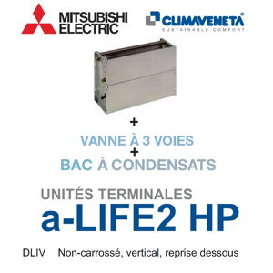 Mitsubishi Ventilo-convecteur Gainable Non-carrosse, vertical, reprise dessous a-LIFE2 HP 2T DLIV 0302