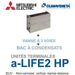 Mitsubishi Ventilo-convecteur Gainable Non-carrosse, vertical, reprise dessous a-LIFE2 HP 2T DLIV 1202