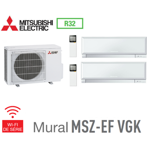 Mitsubishi Bi-split Mural Inverter Design MXZ-2F42VF + 2 MSZ-EF22VGKW