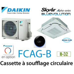 Daikin Cassette 8 voies «Round Flow» Alpha FCAG35B monophasé