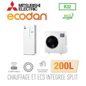 Mitsubishi Ecodan CHAUFFAGE SEUL SPLIT HYDROBOX DUO 200L R32 EHST20D-VM2D + SUZ-SWM100VA