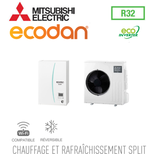 Mitsubishi Ecodan Réversible SPLIT HYDROBOX mural R32 ERSD-VM2D + SUZ-SWM100VA