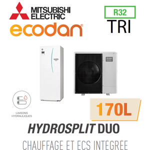 Mitsubishi Ecodan CHAUFFAGE SEUL HYDROSPLIT DUO 170L R32 EHPT17X-VM2D + PUZ-WM85YAA