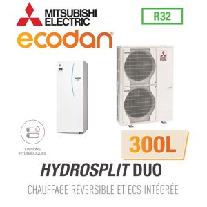 Mitsubishi Ecodan Réversible HYDROSPLIT DUO 300L R32 ERPT30X-VM2ED + PUZ-HWM140VHA