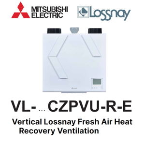 Ventilation verticale a recuperation de chaleur VL-350CZPVU-R-E de Mitsubishi