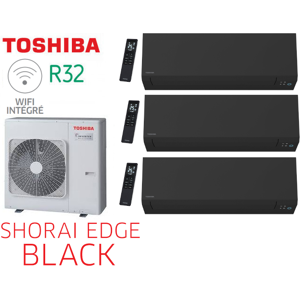 Toshiba SHORAI EDGE BLACK Tri-Split RAS-3M18G3AVG-E + 2 RAS-M05G3KVSGB-E + 1 RAS-B13G3KVSGB-E