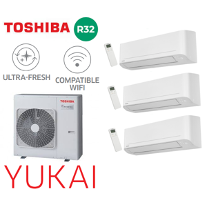 Toshiba Yukai Tri-Split RAS-3M18G3AVG-E + 2 RAS-B07E2KVG-E + 1 RAS-B10E2KVG-E