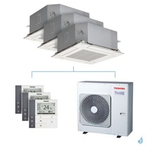 Toshiba Climatisation tri-split Toshiba Cassette 4-voies 600x600 - 10kW taille 10 + 10 + 13 - RAS-M10/10/13U2MUVG-E + RAS-5M34U2AVG-E