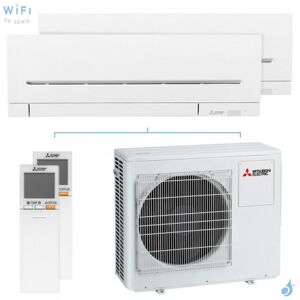 Mitsubishi Electric Bi Split Mitsubishi MSZ-AP 5.4kW taille 1.5 + 2 MSZ-AP15/20VGK + MXZ-3F54VF4 WiFi Climatiseur Mural Inverter