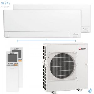 Mitsubishi Electric Bi Split Mitsubishi MSZ-AY 12.0kW taille 5 + 5 MSZ-AY50/50VGK + MXZ-6F120VF2 WiFi Climatiseur Mural Inverter