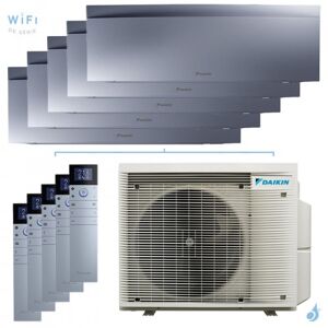 Daikin Penta split DAIKIN Emura 3 5MXM90A9 FTXJ-AS 9kW tailles 20 + 20 + 20 + 35 + 35 Argent FTXJ20AS (x3) + FTXJ35AS (x2)