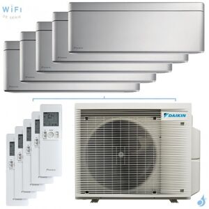 Penta split DAIKIN Stylish 5MXM90A9 FTXA-BS 9kW tailles 15 + 15 + 15 + 15 + 25 Argent CTXA15BS (x4) + FTXA25BS