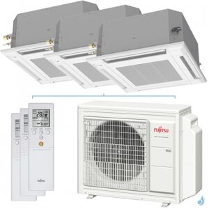 Climatiseur tri split FUJITSU KVLA AOYG18KBTA3 5.4kW tailles 20 + 20 + 35 Cassette Compact AUXG07KVLA + AUXG07KVLA + AUXG12KVLA