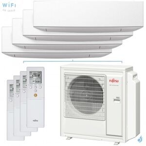 FUJITSU Quadri split FUJITSU KETF AOYG30KBTA4 8kW tailles 20 + 25 + 25 + 25 Takao Line WiFi ASYG07KETF (x1) + ASYG09KETF (x3)