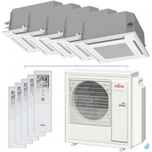 Penta split FUJITSU KVLA AOYG36KBTA5 9.5kW tailles 20 + 25 + 25 + 25 + 35 Cassette AUXG07KVLA + AUXG09KVLA (x3) + AUXG12KVLA