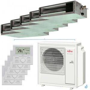 FUJITSU Penta split FUJITSU KSLAP AOYG36KBTA5 9.5kW tailles 20 + 20 + 20 + 20 + 42 Gainable Mini ARXG07KSLAP (x4) + ARXG14KSLAP