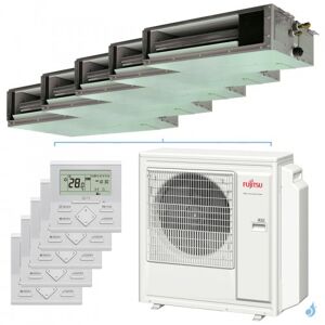 FUJITSU Penta split FUJITSU KSLAP AOYG36KBTA5 9.5kW tailles 20 + 20 + 20 + 35 + 35 Gainable ARXG07KSLAP (x3) + ARXG12KSLAP (x2)