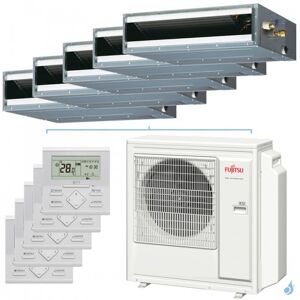 Penta split FUJITSU KLLAP AOYG36KBTA5 9.5kW tailles 20 + 20 + 20 + 25 + 25 Gainable Compact ARXG07KLLAP (x3) + ARXG09KLLAP (x2) - Publicité