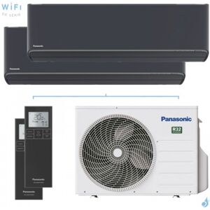 Climatiseur bi split PANASONIC Etherea Graphite CU-2Z50TBE 5.0kW tailles 20 + 42 WiFi de serie CS-XZ20ZKEW-H + CS-XZ42ZKEW-H