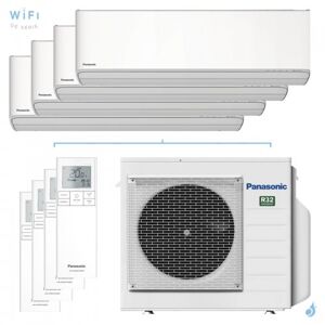 PANASONIC Quadri split PANASONIC Etherea Blanc CU-4Z68TBE 6.8kW tailles 16 + 16 + 16 + 20 WiFi de série CS-MZ16ZKE (x3) + CS-Z20ZKEW