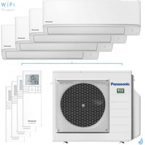 Quadri split PANASONIC Mural TZ CU-4Z68TBE 6.8kW tailles 16 + 20 + 25 + 25 WiFi CS-MTZ16ZKE + CS-TZ20ZKEW + CS-TZ25ZKEW (x2)