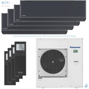 Quadri split PANASONIC Etherea Graphite CU-4Z80TBE 8kW tailles 20 + 25 + 25 + 25 WiFi CS-XZ20ZKEW-H + CS-XZ25ZKEW-H (x3)