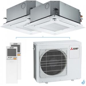 Mitsubishi Electric Climatiseur bi split Mitsubishi cassette SLZ-M MXZ-3F68VF4 6.8kW tailles 25 + 50 SLZ-M25FA2 + SLZ-M50FA2 4 voies 600x600