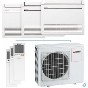 Mitsubishi Electric Climatiseur tri split Mitsubishi Console MXZ-4F80VF4 8.0kW tailles 25 + 25 + 50 MFZ-KT25VG (x2) + MFZ-KT50VG Console Inverter - Publicité